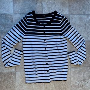 EUC Black/white striped Express cardigan